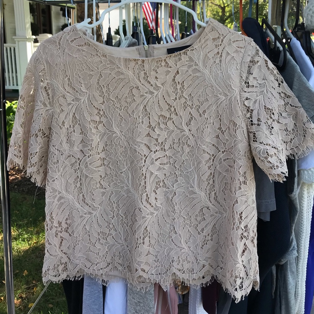 VICI tan lace blouse
